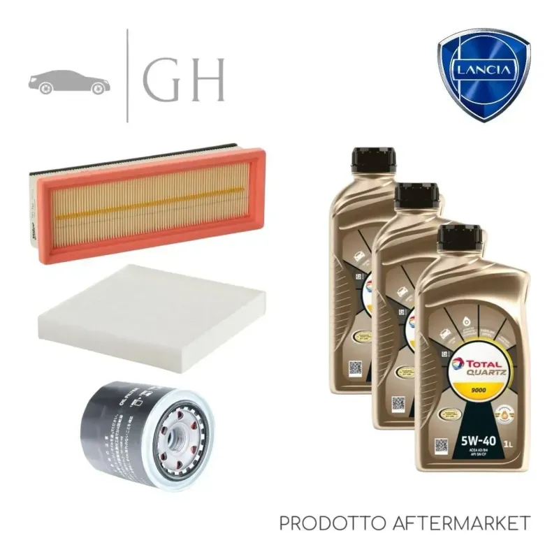 ECONOMY - KIT TAGLIANDO 3 FILTRI + 3 LT OLIO 5W40 LANCIA YPSILON 312 1.2 B 69 CV