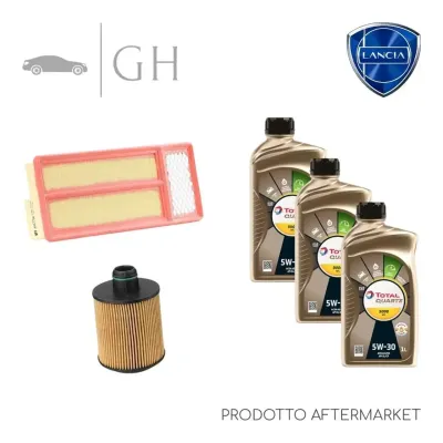 ECONOMY - KIT TAGLIANDO 2 FILTRI + 3 LT OLIO 5W30 LANCIA YPSILON 1.3 MJT 95 CV