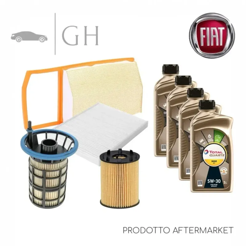 ECONOMY - KIT TAGLIANDO 4 FILTRI + 4 LT OLIO 5W30 FIAT 500L 351 1.3 MJT 95 CV