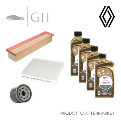ECONOMY - KIT TAGLIANDO 3 FILTRI + 4 LT OLIO 5W30 RENAULT CLIO IV 1.2 BENZINA
