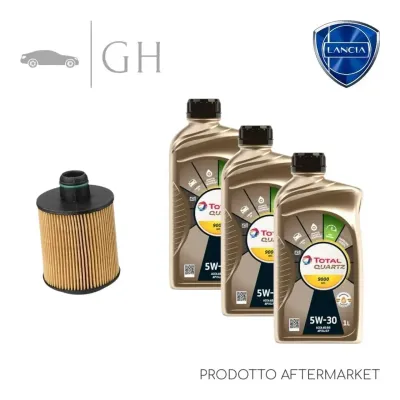 ECONOMY - KIT TAGLIANDO FILTRO OLIO + 3 LT OLIO 5W30 LANCIA YPSILON 1.3 MJT 95CV
