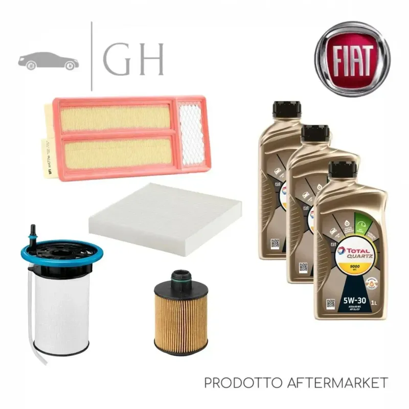 ECONOMY - KIT TAGLIANDO 4 FILTRI + 3 LT OLIO 5W30 FIAT PANDA 312 1.3 MJT 75 CV