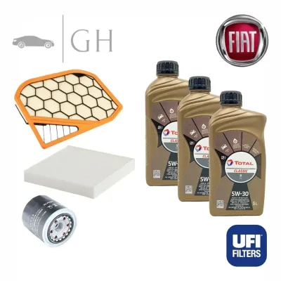 UFI - KIT TAGLIANDO 3 FILTRI + 3 LT OLIO 5W30 FIAT PANDA 312 1.0 HYBRID 69CV