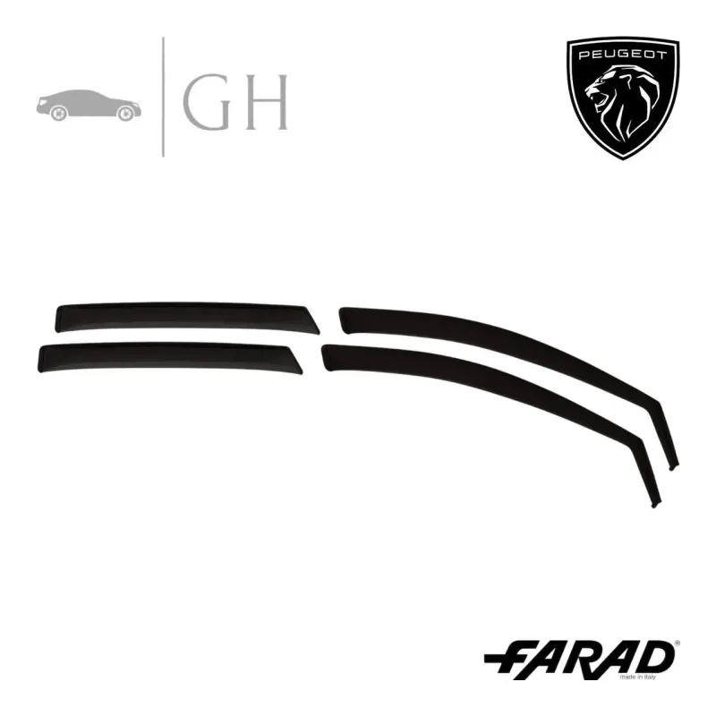FARAD - SET 4 DEFLETTORI ARIA ANTIVENTO / ANTIPIOGGIA FUME' PEUGEOT 2008 2023 - 1-16.090