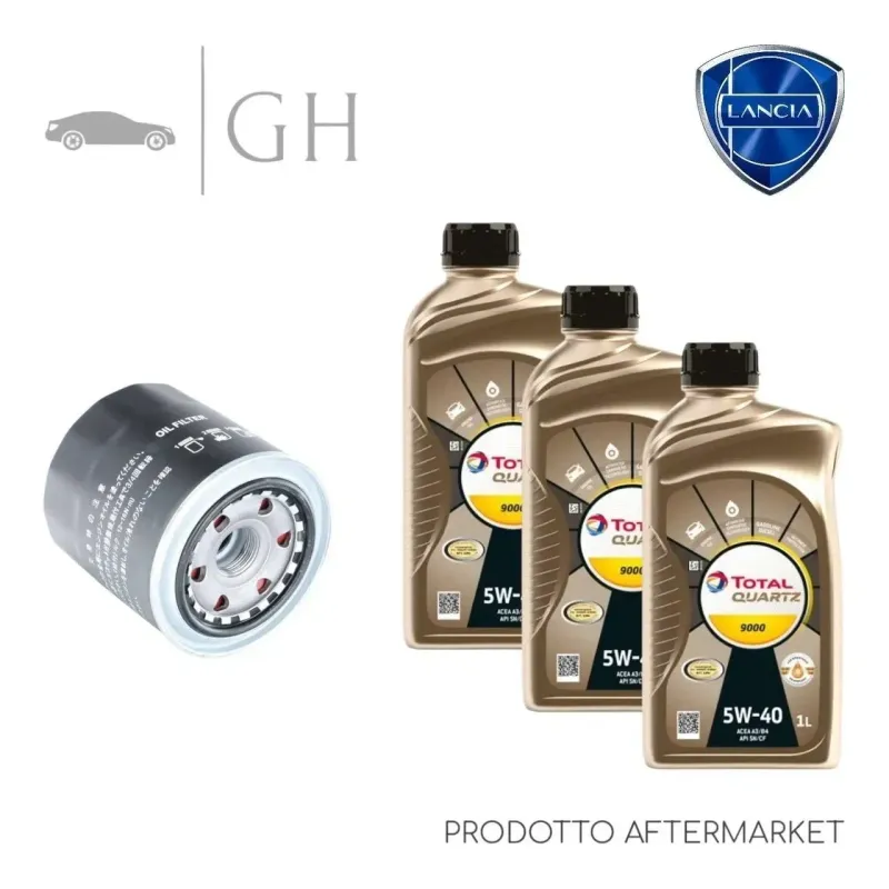 ECONOMY - KIT TAGLIANDO FILTRO OLIO + 3 LT OLIO 5W40 LANCIA YPSILON 1.2 B 69 CV