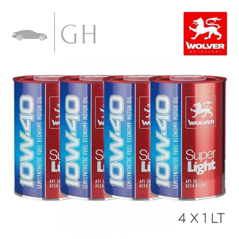 WOLVER - 4 LT / LITRO OLIO MOTORE AUTO 10W40 SUPER LIGHT SAE - BENZINA / DIESEL