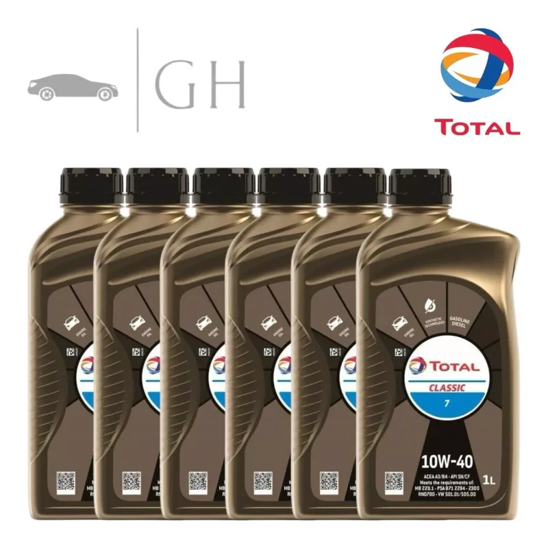 TOTAL - 6 X 1 LITRO OLIO MOTORE AUTO 10W40 CLASSIC 7 SINTETICO - BENZINA /DIESEL