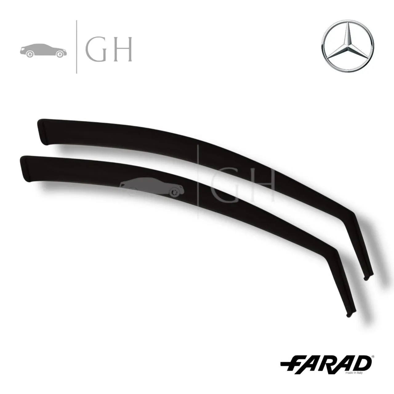 FARAD - SET 2 DEFLETTORI ARIA ANTIVENTO /ANTIPIOGGIA FUME MERCEDES CLASSE A W168