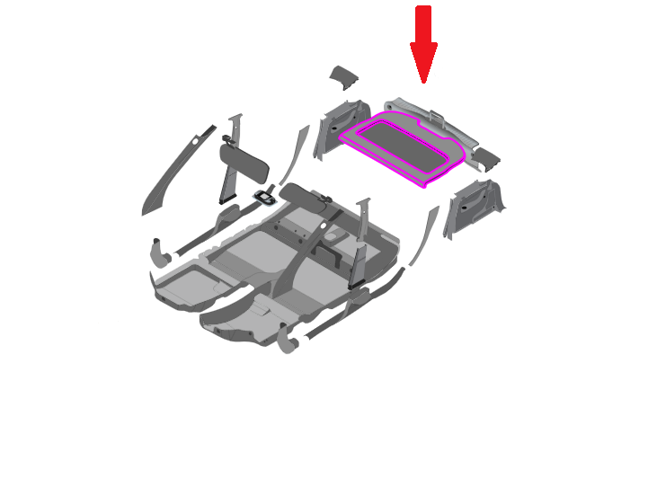 ORIGINALE - CAPPELLIERA MENSOLA / PIANALE BAGAGLIAIO SMART FORFOUR 453 (III) - A4538681700