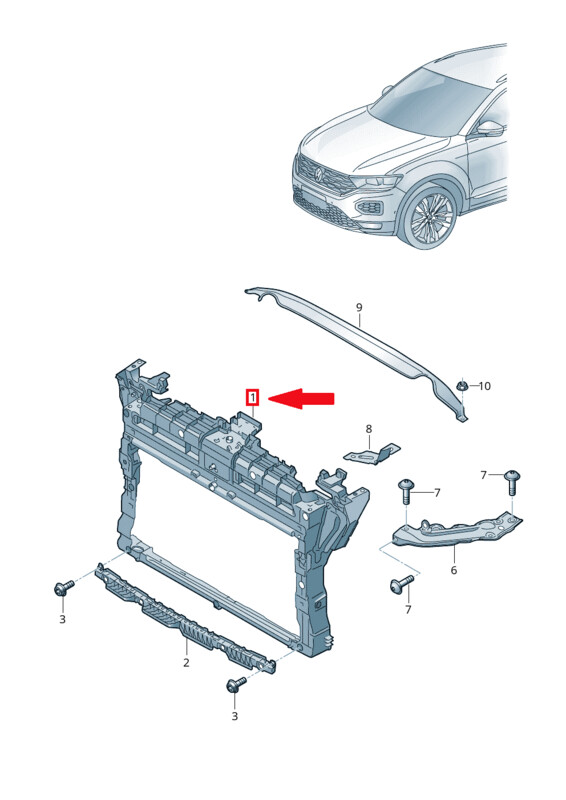 OSSATURA CALANDRA / RIVESTIMENTO FRONTALE ANTERIORE VW T-ROC 2018 1.6 / 2.0 TDI