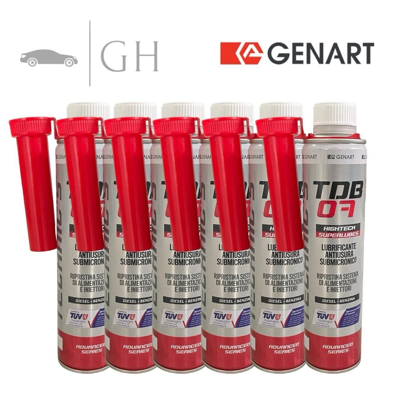 GENART - 6 X ADDITIVI LUBRIFICANTE ANTIUSURA SISTEMA ALIMENTAZIONE BENZINA DIESEL - TDB07