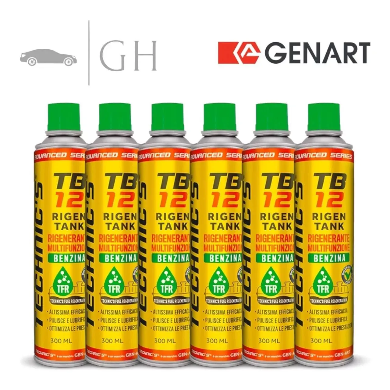 GENART - 6 X ADDITIVI RIGENERANTE MULTIFUNZIONE CARBURANTE BENZINA RIGEN TANK - TB12