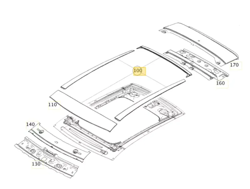 ORIGINALE - KIT MODANATURE / RIVESTIMENTO TETTO SMART FORFOUR 453 2016 - A4536950600