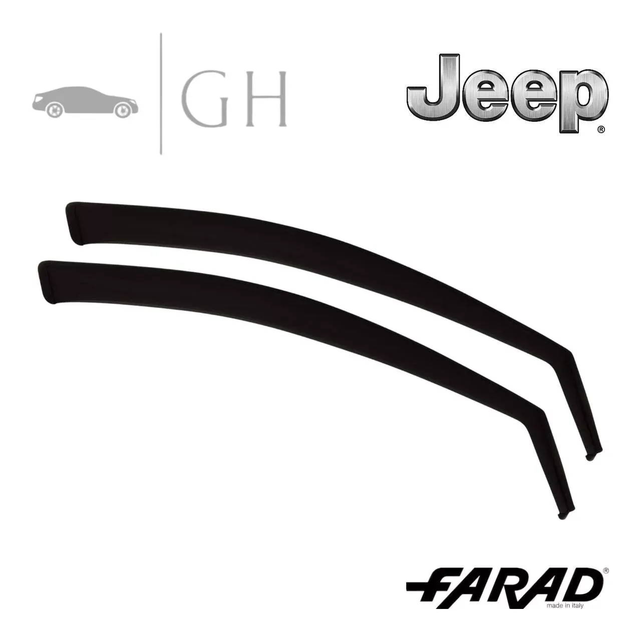 FARAD - SET 2 DEFLETTORI ARIA ANTIVENTO / ANTIPIOGGIA FUME' JEEP COMPASS 2018 II - 1-14.195M