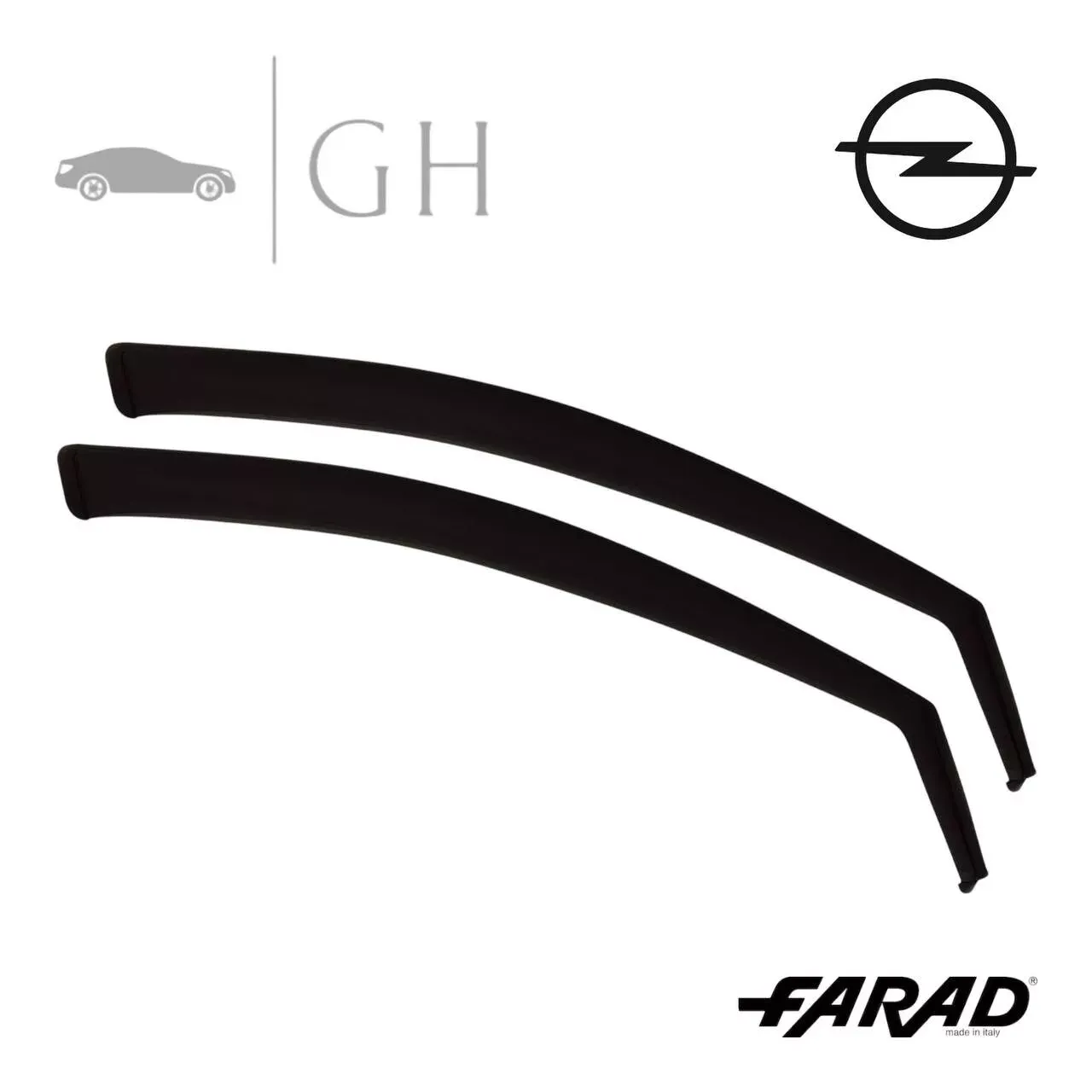 FARAD - SET 2 DEFLETTORI ARIA ANTIVENTO / ANTIPIOGGIA FUME' OPEL CORSA D 5 PORTE - 12.513