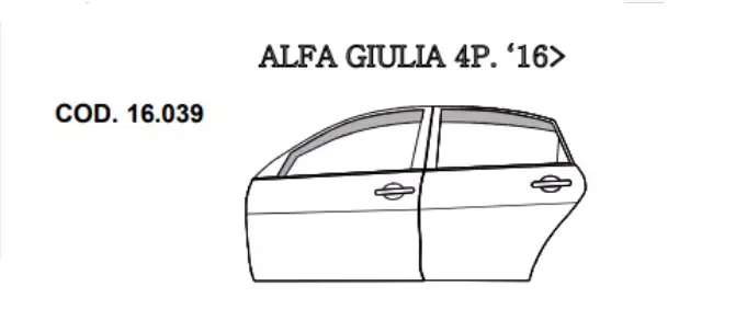FARAD - SET 4 DEFLETTORI ARIA ANTIVENTO / ANTIPIOGGIA FUME' A. R. GIULIA 2020 - 1-16.039