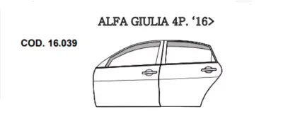 FARAD - SET 4 DEFLETTORI ARIA ANTIVENTO / ANTIPIOGGIA FUME' A. R. GIULIA 2020 - 1-16.039