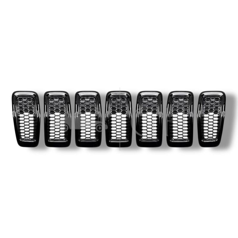 KIT 7 PZ. GRIGLIE RADIATORE CORNICI NERE PARAURTI ANT. JEEP CHEROKEE (V) 2015 - 68303626AA