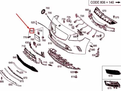 BASE / MASCHERINA PORTA TARGA PARAURTI ANTERIORE MERCEDES CLASSE A W176 2015 - A1768850881