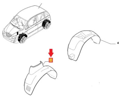 PASSARUOTA / PARASASSI / LOCARO / RIPARO ANTERIORE SX LANCIA MUSA- 46844103