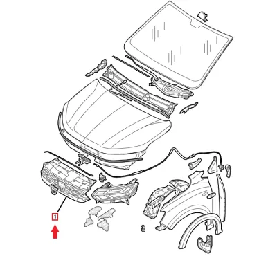GRIGLIA RADIATORE SUPERIORE PARAURTI ANT. DACIA JOGGER - 622541453R