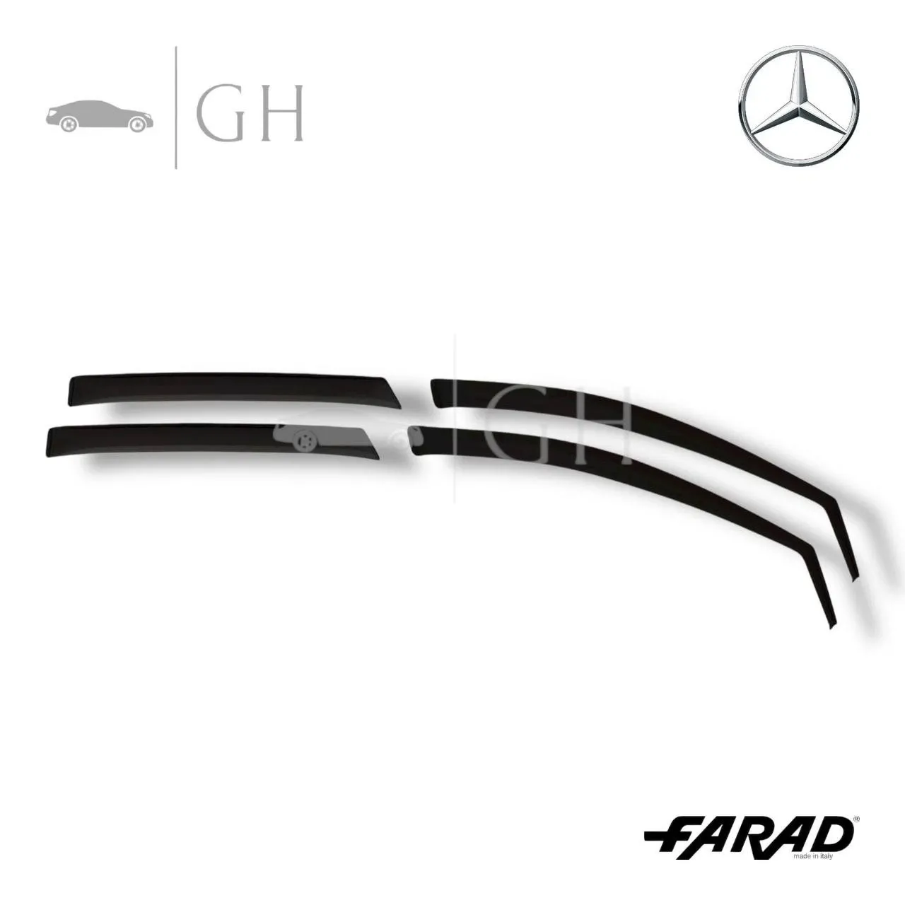 FARAD - SET 4 DEFLETTORI ARIA ANTIVENTO / ANTIPIOGGIA FUME' MERCEDES CLASSE A176