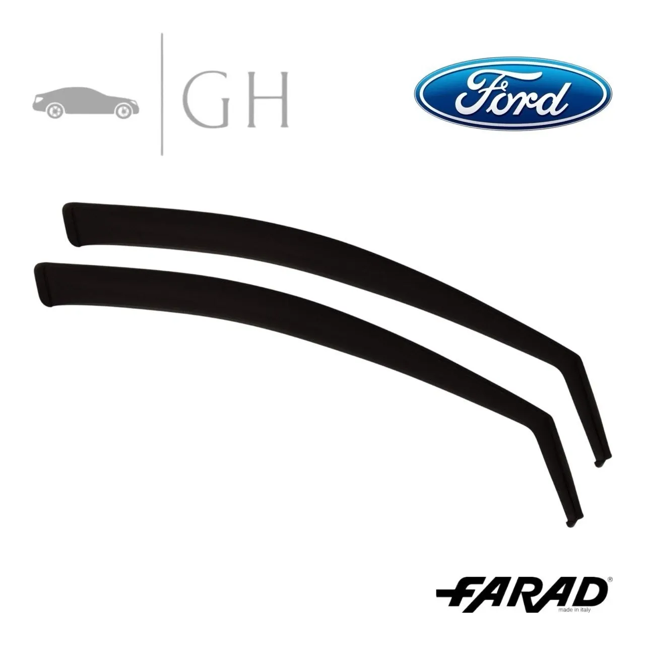 FARAD - SET 2 DEFLETTORI ARIA ANTIVENTO /ANTIPIOGGIA FUME FORD KUGA (III)