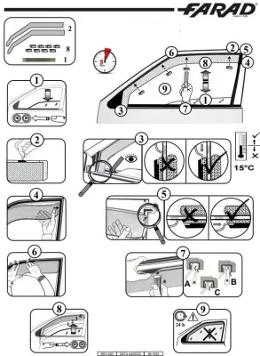 FARAD - SET 2 DEFLETTORI ARIA ANTIVENTO / ANTIPIOGGIA ALFA ROMEO JUNIOR