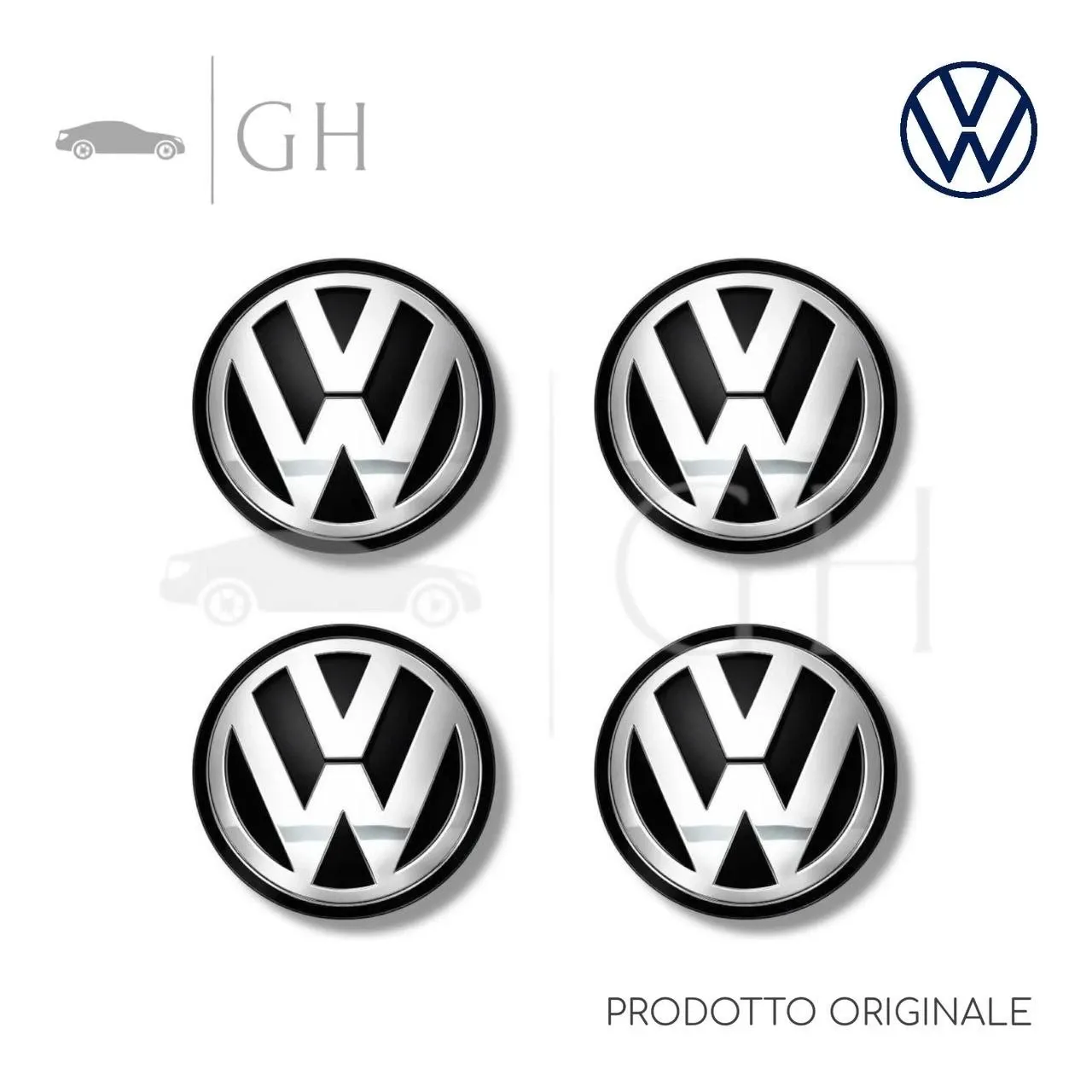 ORIGINALE - KIT 4 TAPPI / COPERCHI / COPRI MOZZI RUOTE / CERCHI VW POLO (VI)