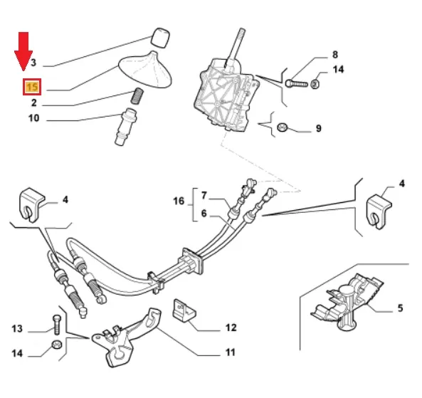 CUFFIA / SACCA GRIGIA (SCURA) LEVA CAMBIO CON GHIERA FIAT PANDA 169 (II)