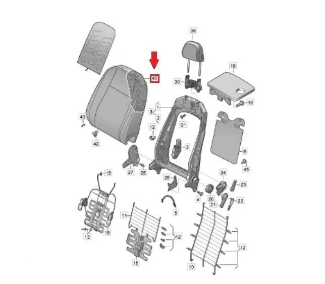 ORIGINALE - RIVESTIMENTO SCHIENALE SEDILE ANT SX / DX VW TIGUAN (II) R-LINE
