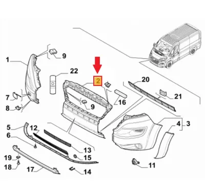 PARAURTI ANT. CENTRALE FIAT DUCATO RESTYLING (250 - 290) - 735684851