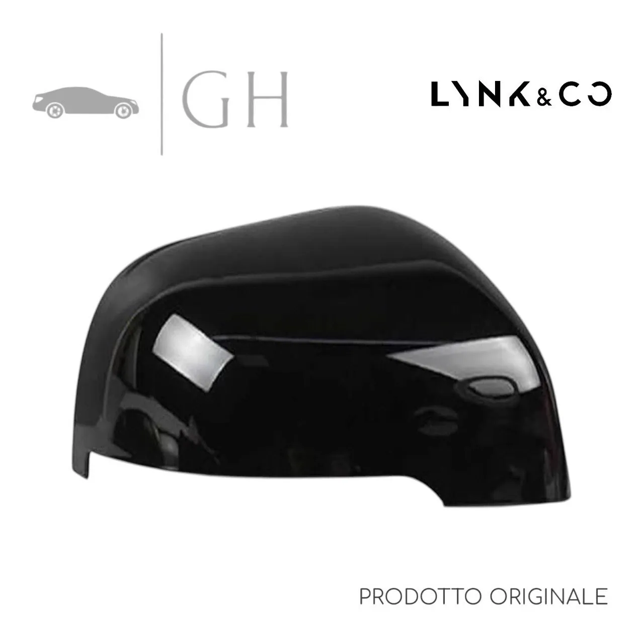 ORIGINALE - CALOTTA SPECCHIO RETROVISORE NERA ANT. DX LYNK &amp; CO 01 2018 - 8888368272