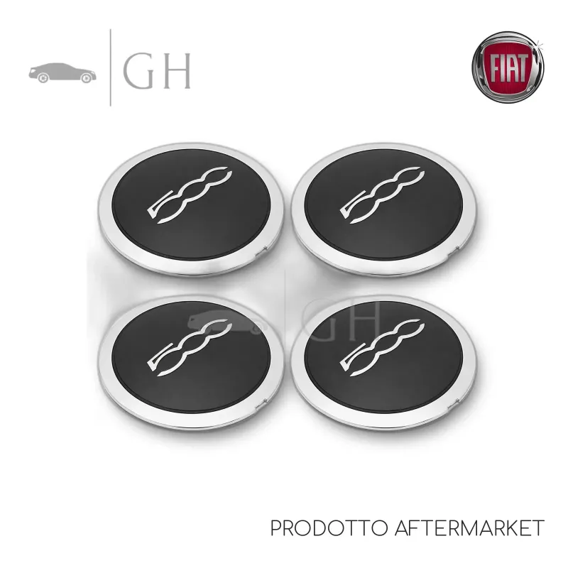 KIT 4 TAPPI / COPERCHI / COPRI MOZZI RUOTE / CERCHI FIAT 500 (312) - 51884863