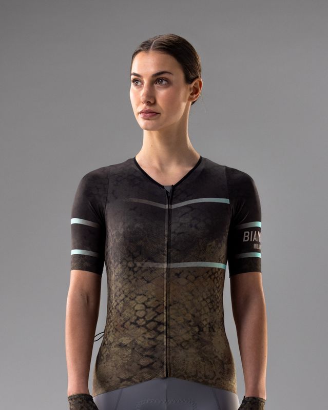 Jersey Bianchi women- Gravel con zíper