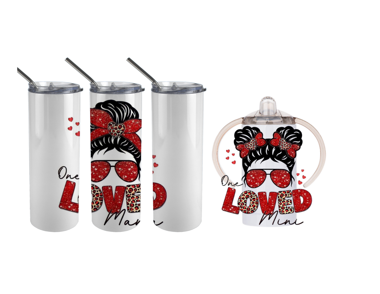 20 oz One Loved Moma and One 12 oz one Loved Mini Stainless Steel Tumbler Set