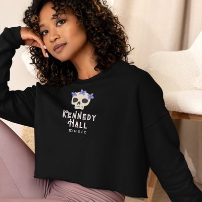 Purple Skull Crop Sweatshirt