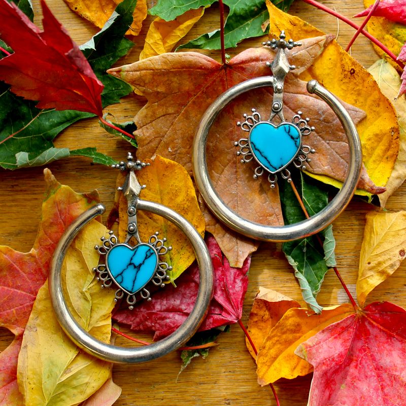 Queen of Hearts Silver w/ turquoise