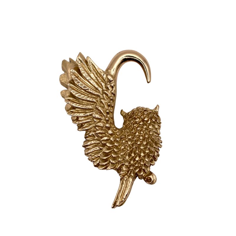 Owl with one wing up Brass