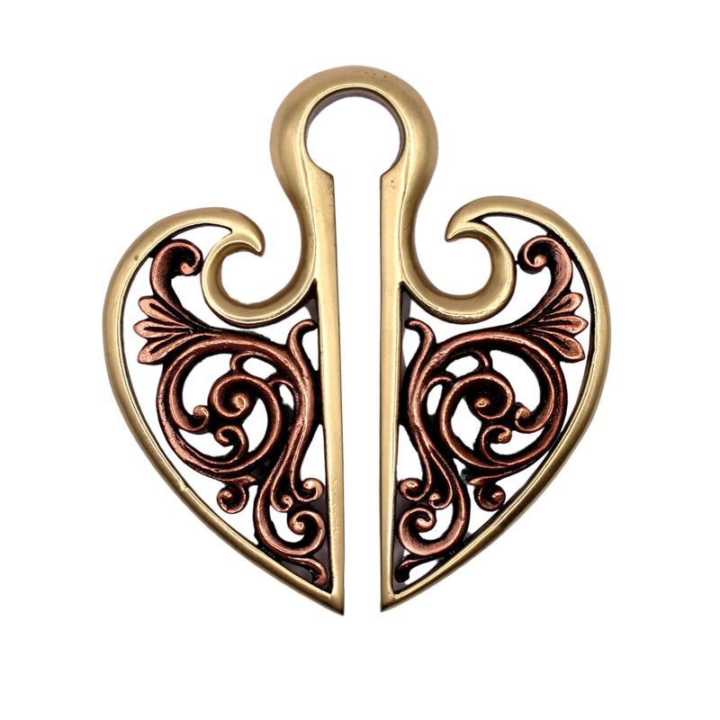 Ornate Hearts Brass &amp; Copper