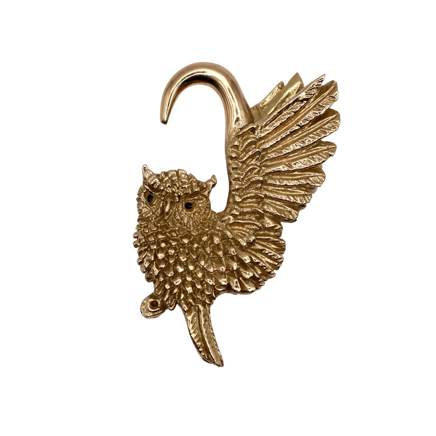 Owl with one wing up Brass