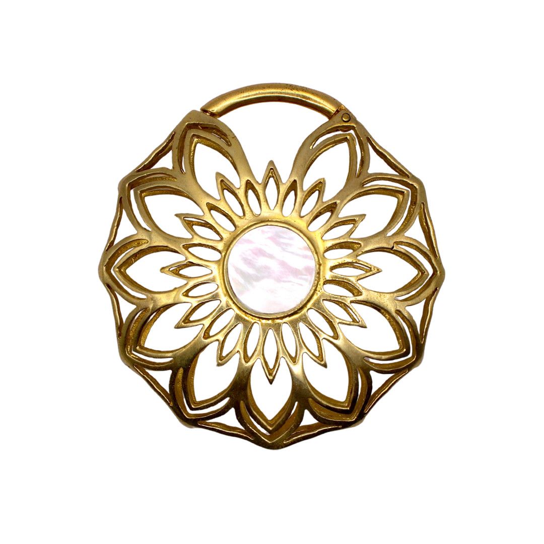 Hollow Flower with Abalone inlay Brass