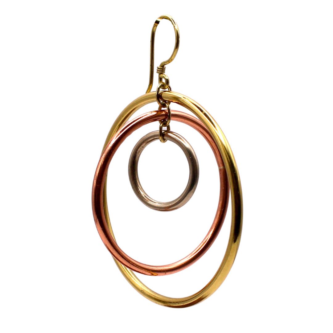 Circle hanging Brass, Copper, &amp; White Brass