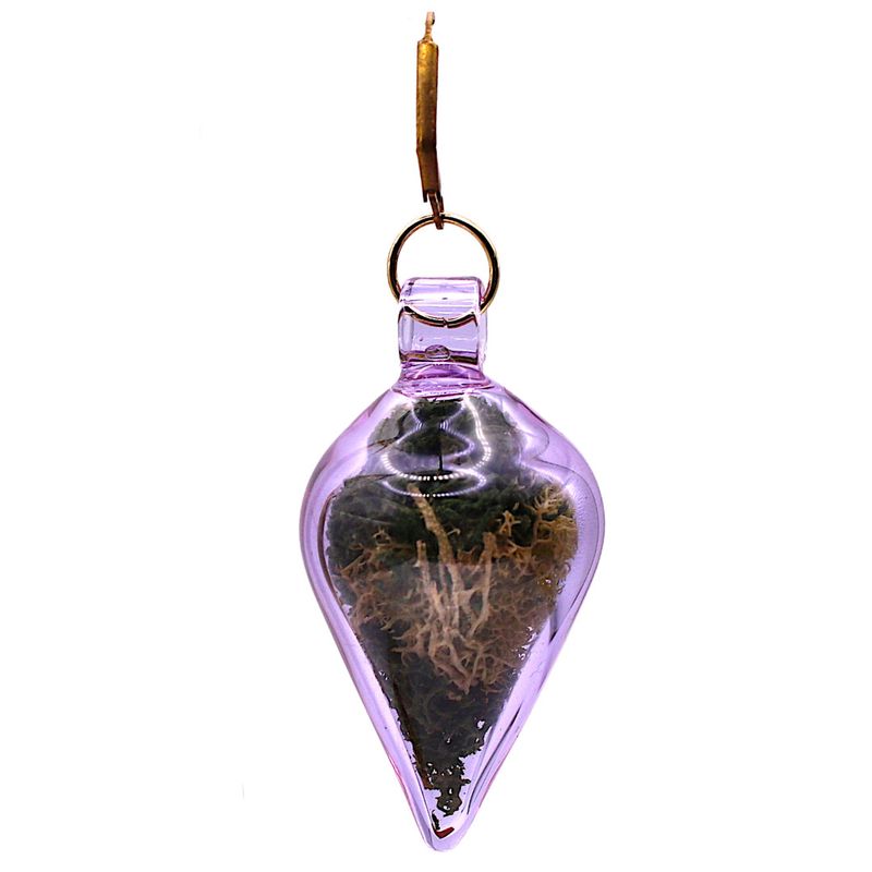Purple Terrarium Teardrops w/ brass hooks
