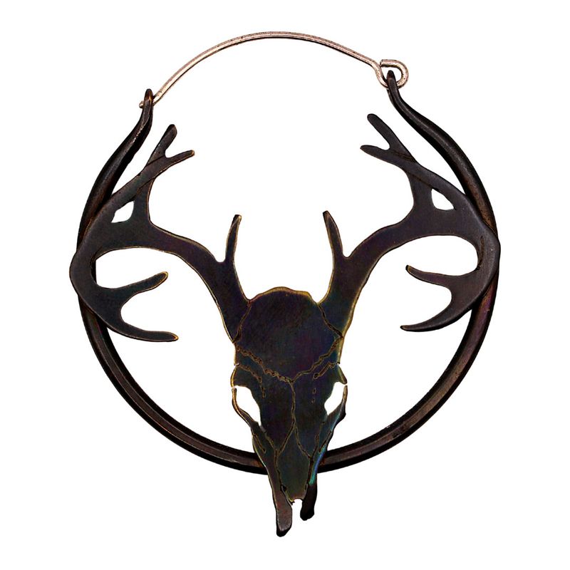 Deer Skull Earrings Matte Black