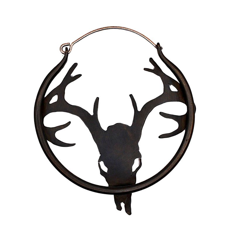 Deer Skull Earrings Matte Black