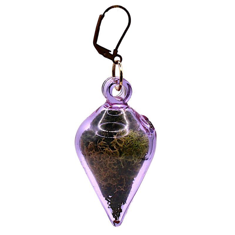 Purple Terrarium Teardrops w/ brass hooks