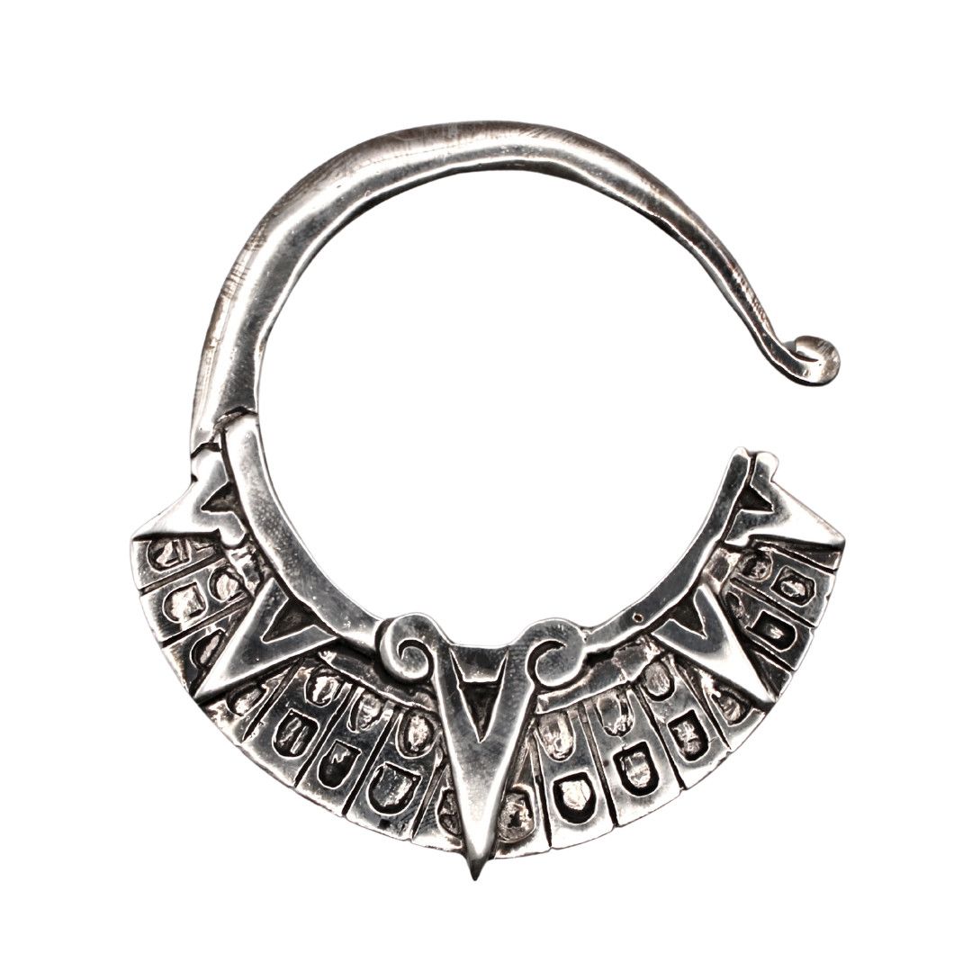 Mayan calendar weights white brass