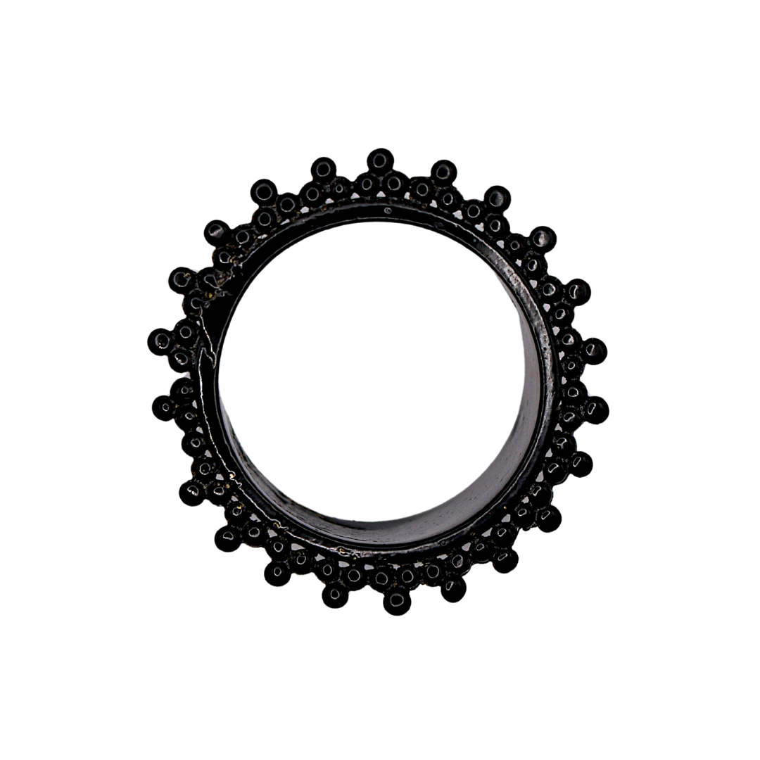 Black Coated Ornate Brass Eyelets (Sold as Pair)