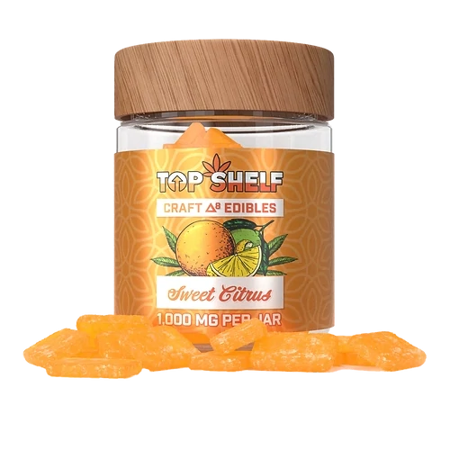 Top Shelf 1000mg D8 Gummies, Flavor: Orange Crush